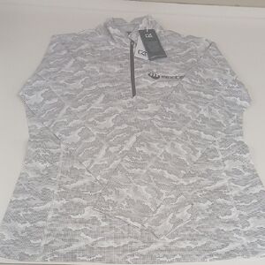 White & Gray Camo Quarter-Zip Performance Shirt